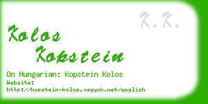 kolos kopstein business card